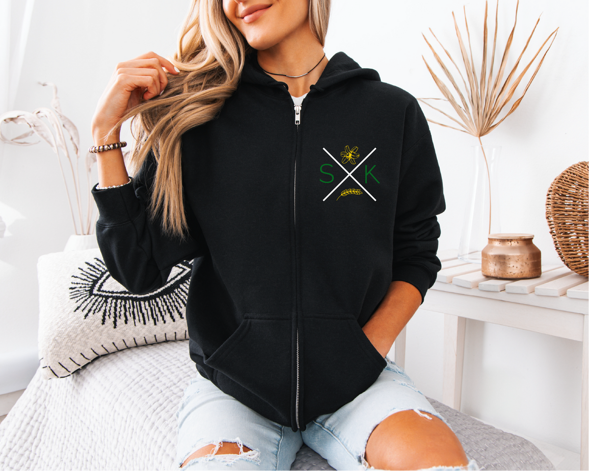 Sask X Unisex Zip Up | Saskatchewan Apparel