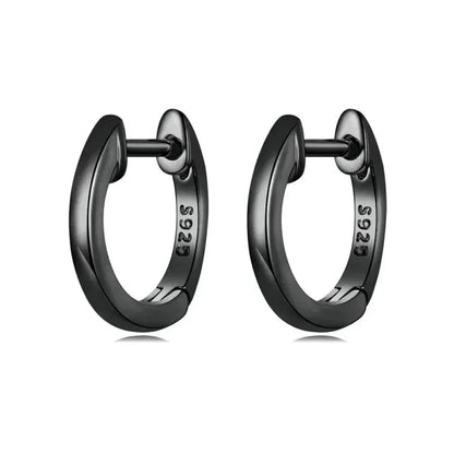 Boucles d'oreilles créoles en argent sterling véritable - Couleur or rose élégante - Bijoux de mode pour femmes SCE808
