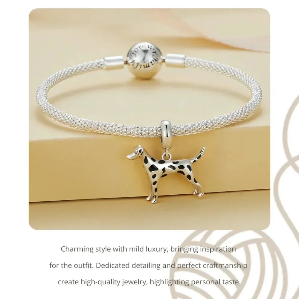 Genuine 925 Sterling Silver Pet Dog Charm For Bracelet - Poodle Dachshund Pendant