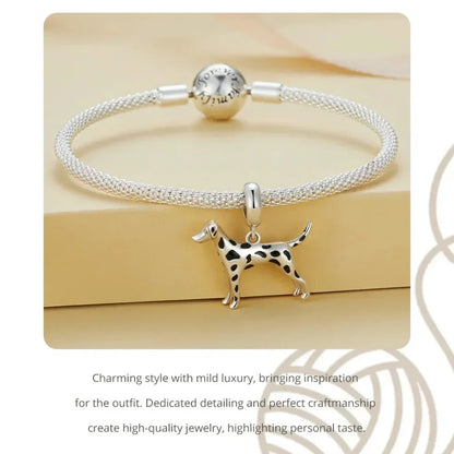 Genuine 925 Sterling Silver Pet Dog Charm For Bracelet - Poodle Dachshund Pendant