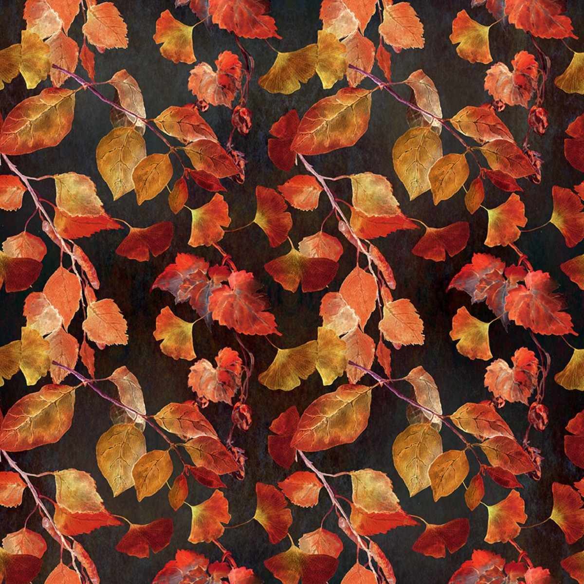 Jason Yenter - Reflets d'automne II - Noir avec feuilles - 21RA-1