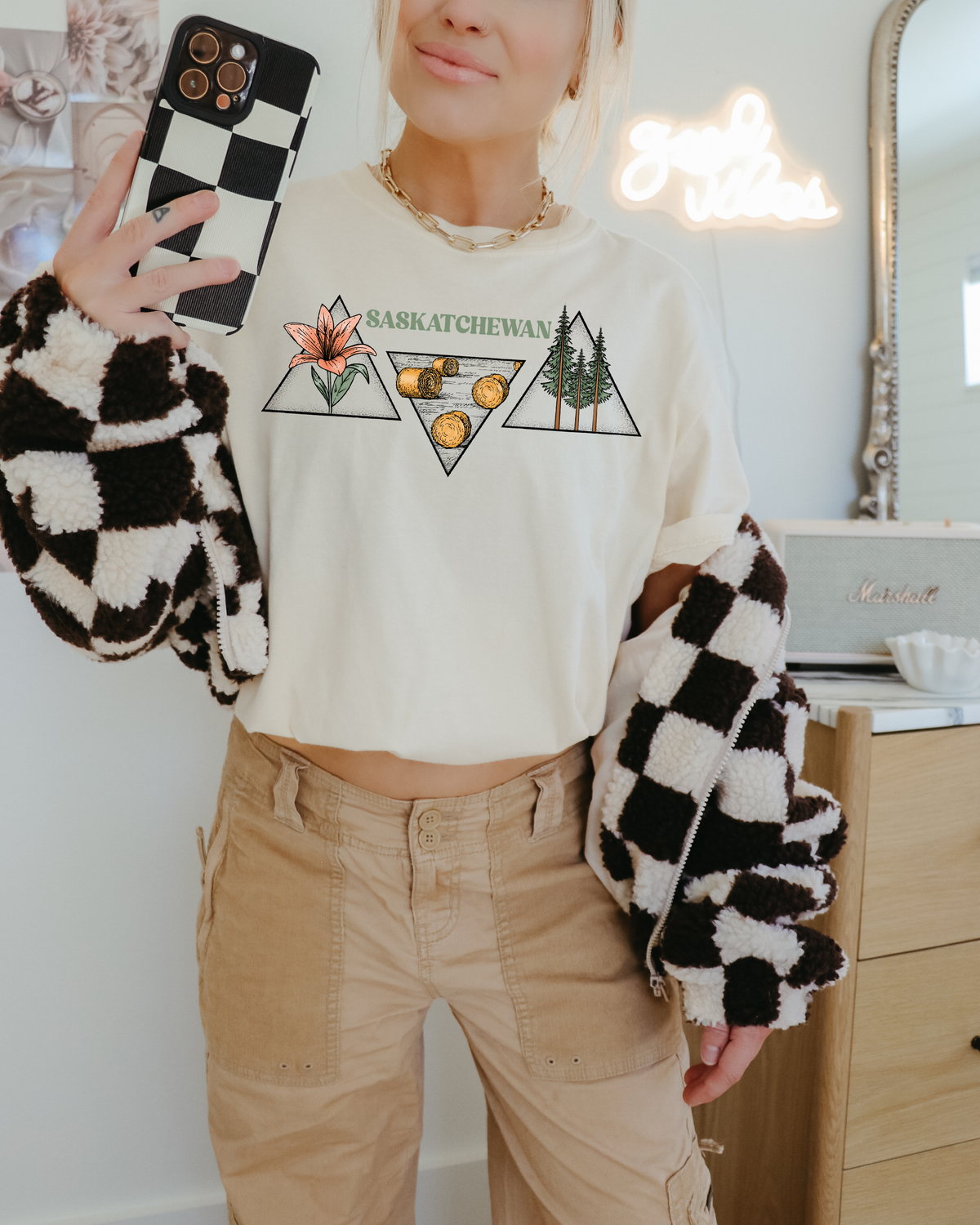 T-shirt unisexe triangle Saskatchewan | Vêtements Saskatchewan