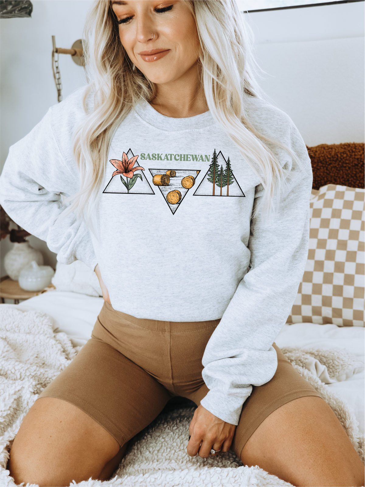 Saskatchewan Triangles Unisex Crewneck | Prairie Apparel | Sask Clothing