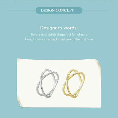 Breathtaking 14K Gold Plated X Ring - Elegant Minimalist 925 Sterling Silver Cross Ring For Women - Promise Jewelry Scr543