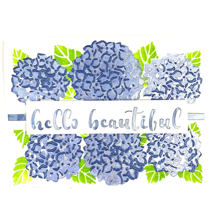 The Crafters Workshop Pochoir Bannière Hortensia
