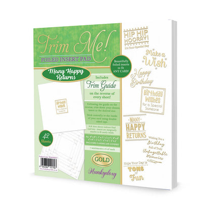 Trim Me! Bloc d'inserts métallisés - Many Happy Returns - Or