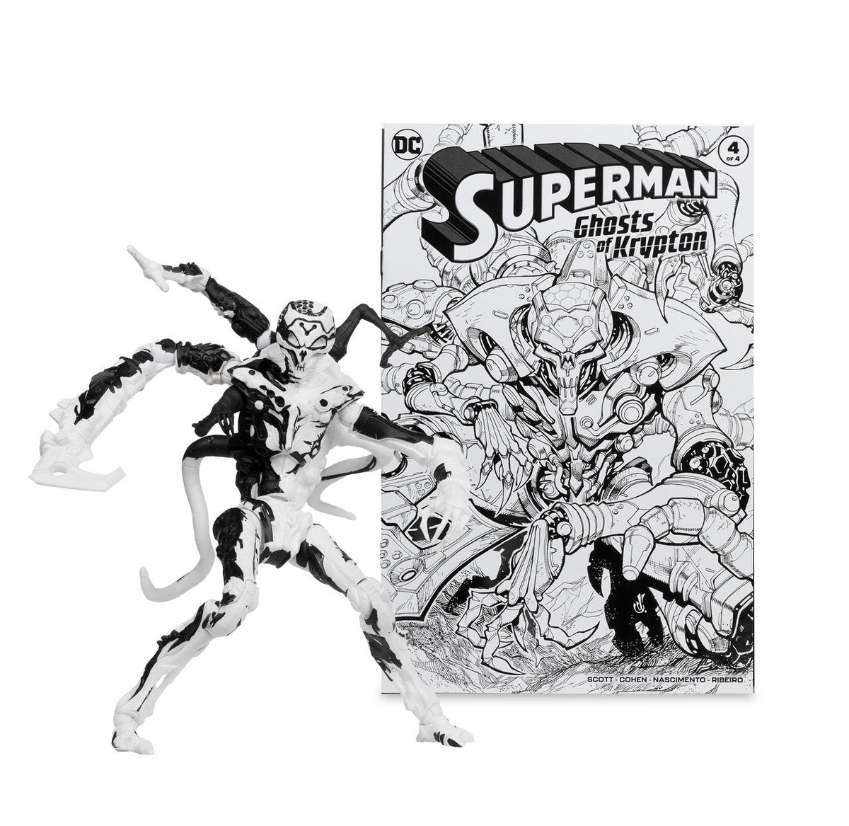 Superman Comics Sketch Edition (Page Punchers: Ghost of Krypton) 7" 4-Pack Gold Label Figure