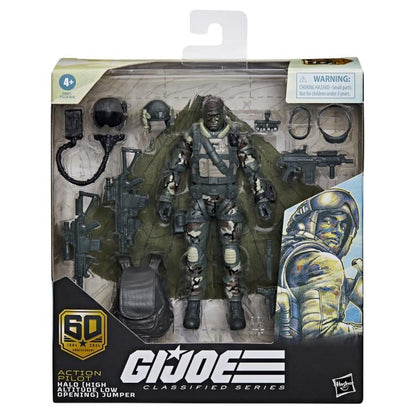 G.I. Joe Classified Series Figurine Pilote d'action 60e anniversaire - HALO - Chute libre à basse altitude - Parachutiste