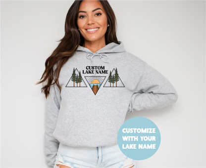 Lake Geometric Personalized Lake Hoodie | Lake Clothing