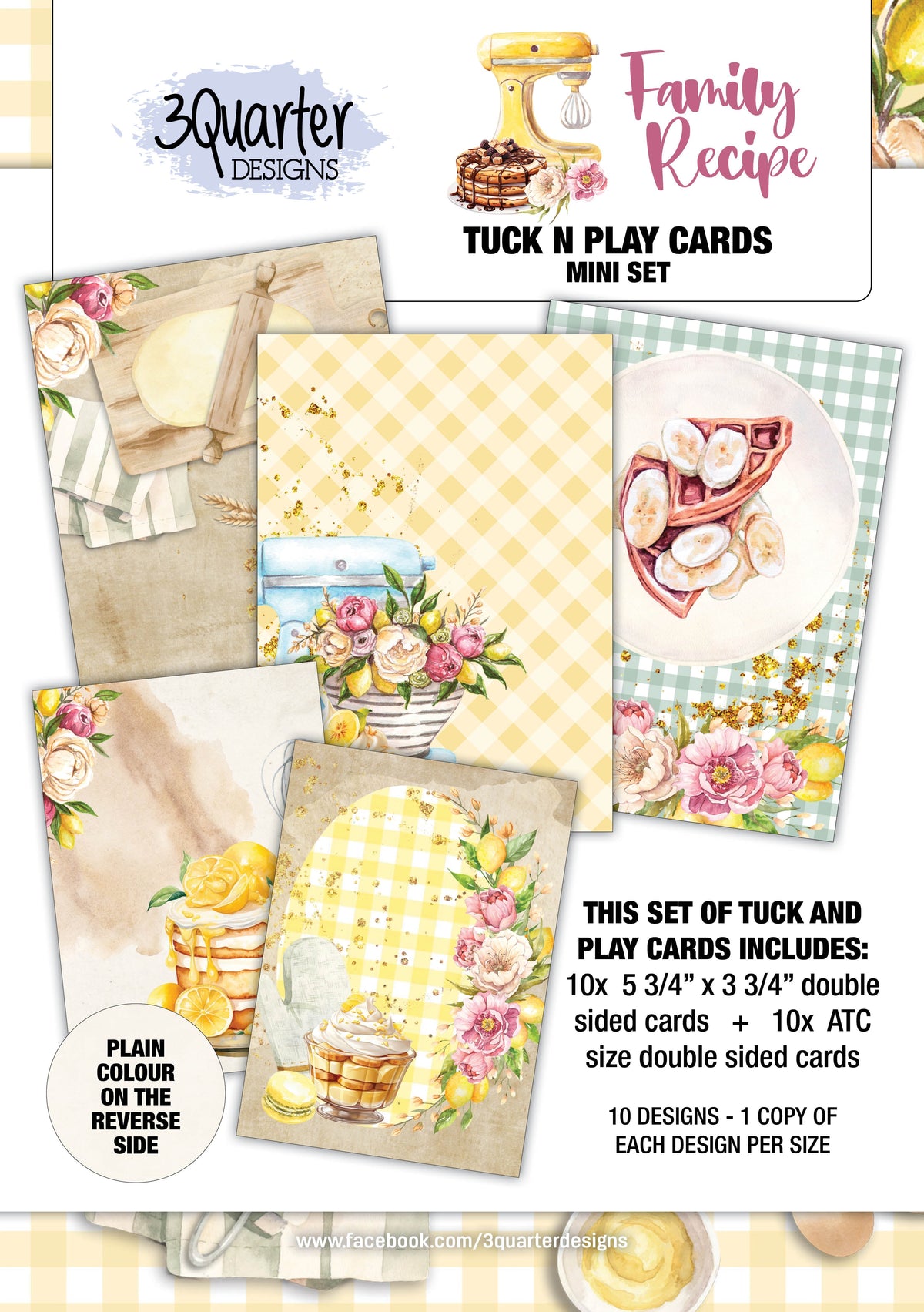 Lot de mini-cartes de recettes de famille à cacher et à jouer 3Quarter Designs