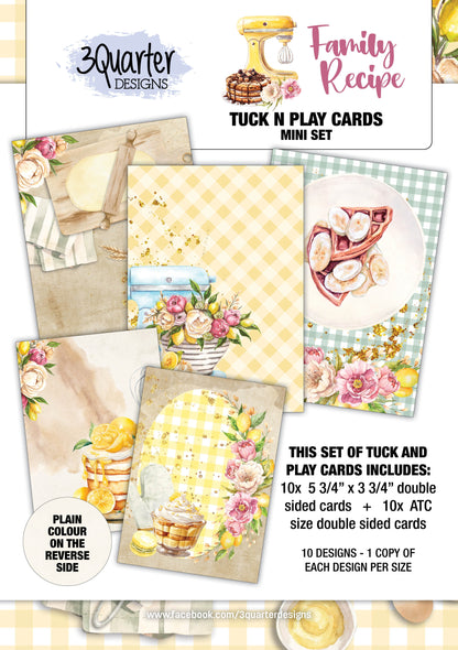Lot de mini-cartes de recettes de famille à cacher et à jouer 3Quarter Designs