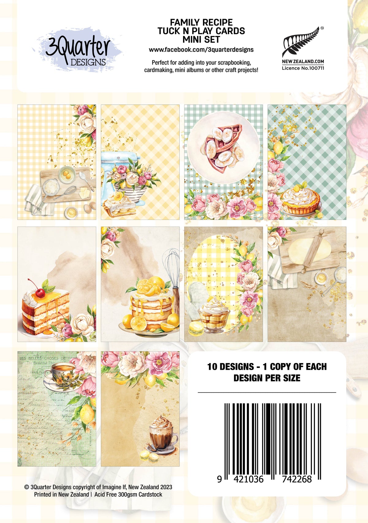 Lot de mini-cartes de recettes de famille à cacher et à jouer 3Quarter Designs