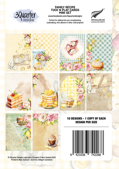 Lot de mini-cartes de recettes de famille à cacher et à jouer 3Quarter Designs