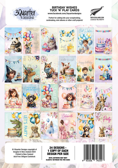 3Quarter Designs Souhaits d'Anniversaire - Cartes Tuck N Play