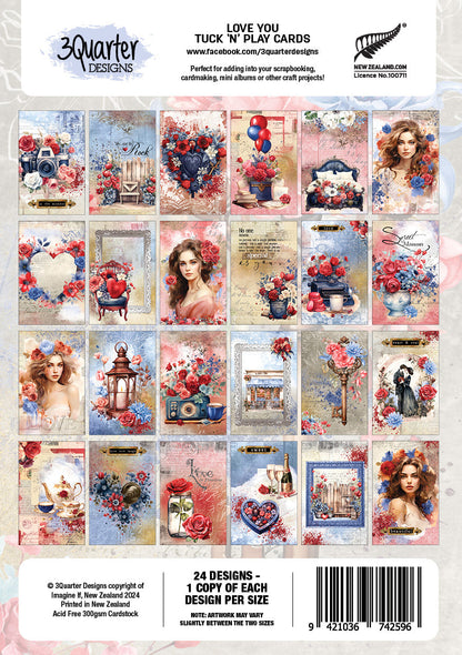 3Quarter Designs Love You - Cartes Tuck N Play