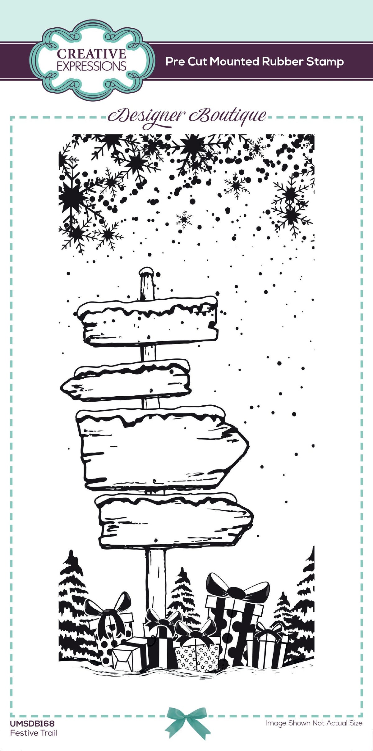 Creative Expressions Designer Boutique Festive Trail Tampon prédécoupé 4 po x 8 po