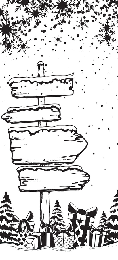 Creative Expressions Designer Boutique Festive Trail Tampon prédécoupé 4 po x 8 po