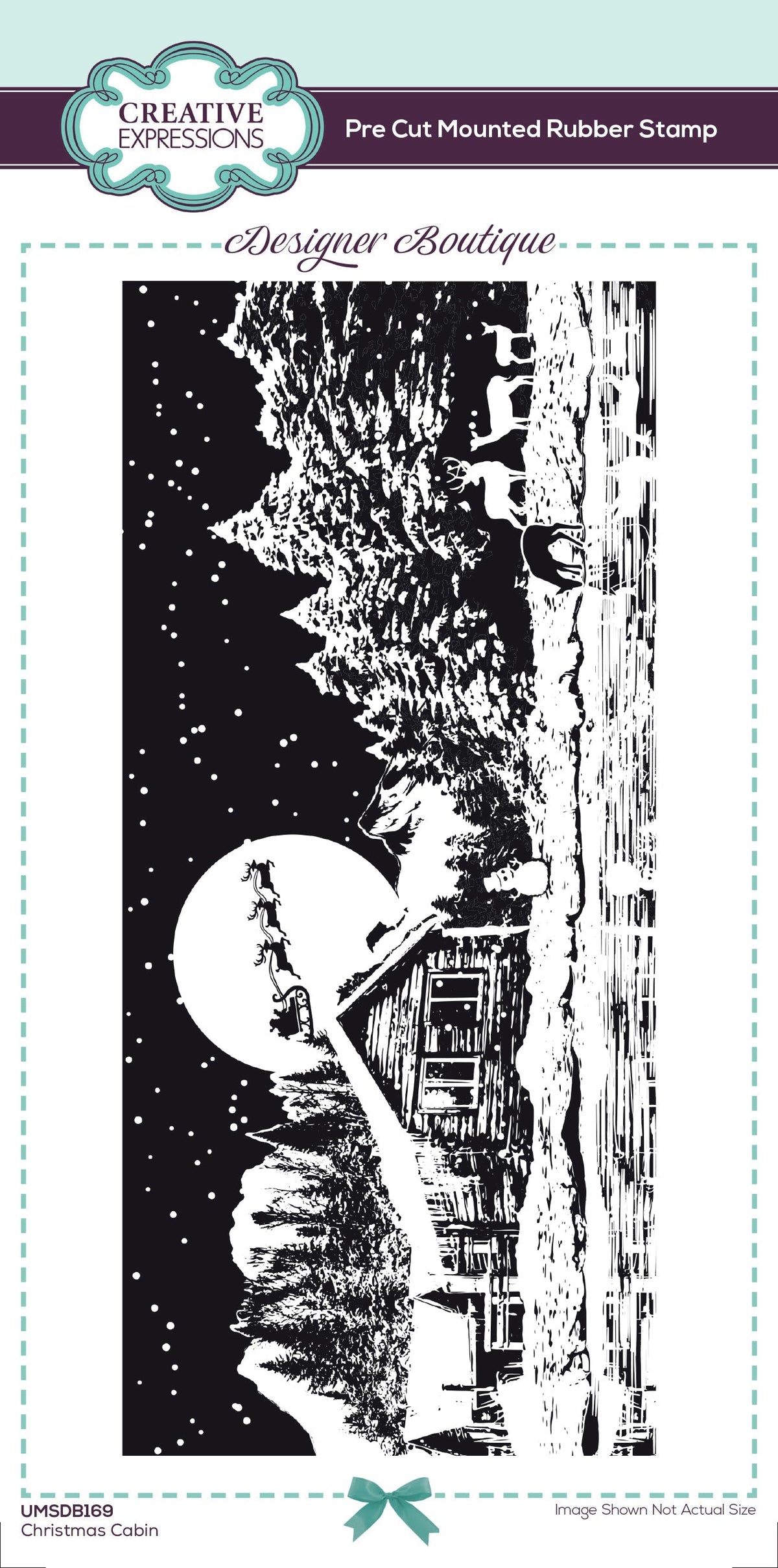 Creative Expressions Designer Boutique Cabane de Noël Tampon pré-découpé 10,16 cm x 20,32 cm