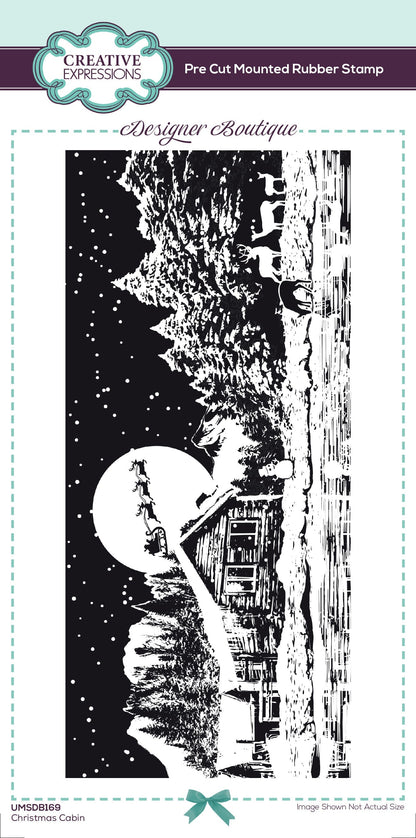 Creative Expressions Designer Boutique Cabane de Noël Tampon pré-découpé 10,16 cm x 20,32 cm