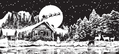 Creative Expressions Designer Boutique Cabane de Noël Tampon pré-découpé 10,16 cm x 20,32 cm