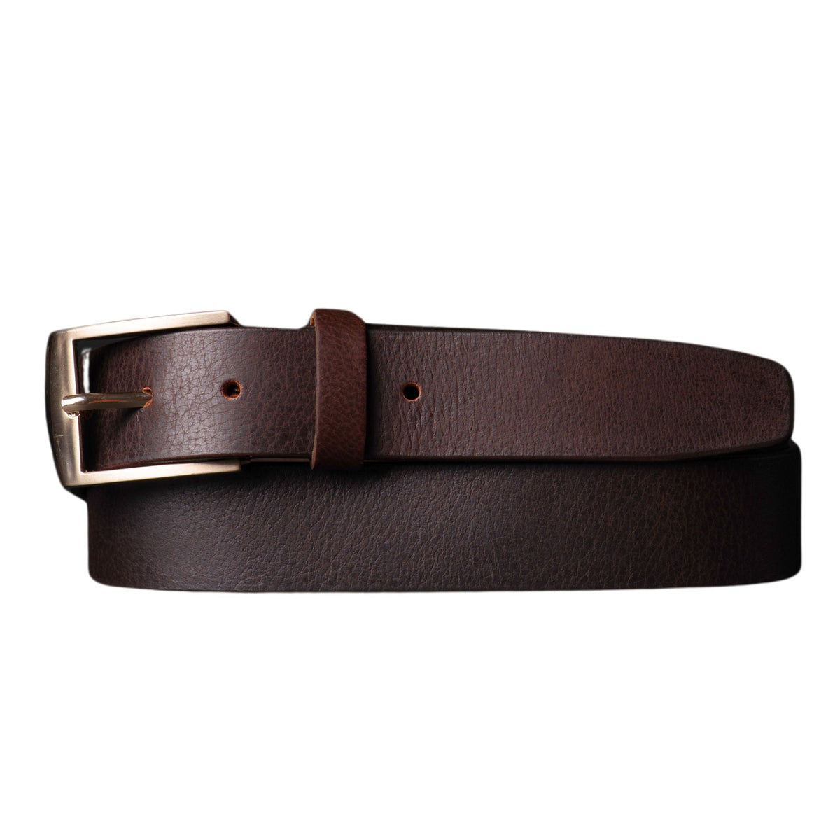 The Crest Belt - Slim Brown 35mm 100% Full-Grain Leather Belt