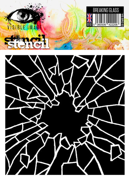 Pochoir effet verre brisé Visible Image - 6 x 6