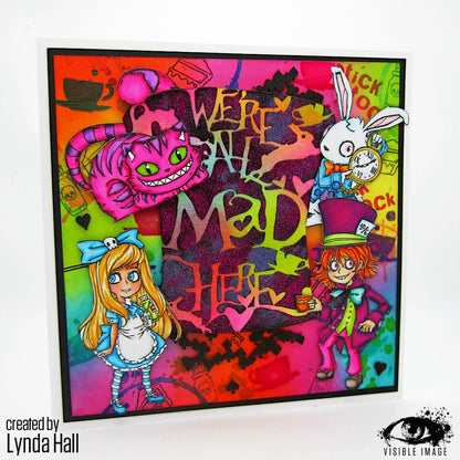 Visible Image Mad Here Pochoir - 6 x 6