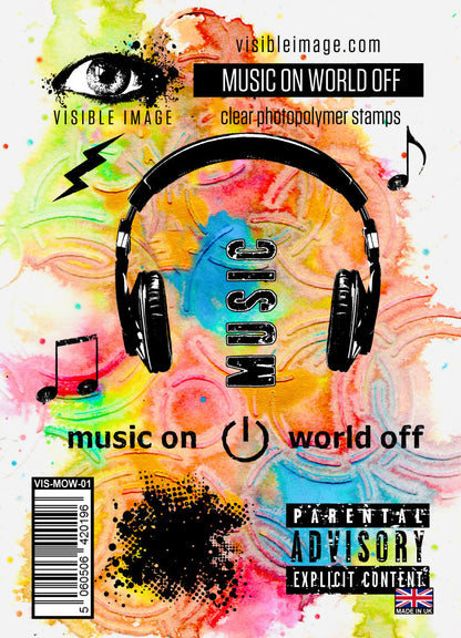 Visible Image Music On World Off - A6 Stamp Set