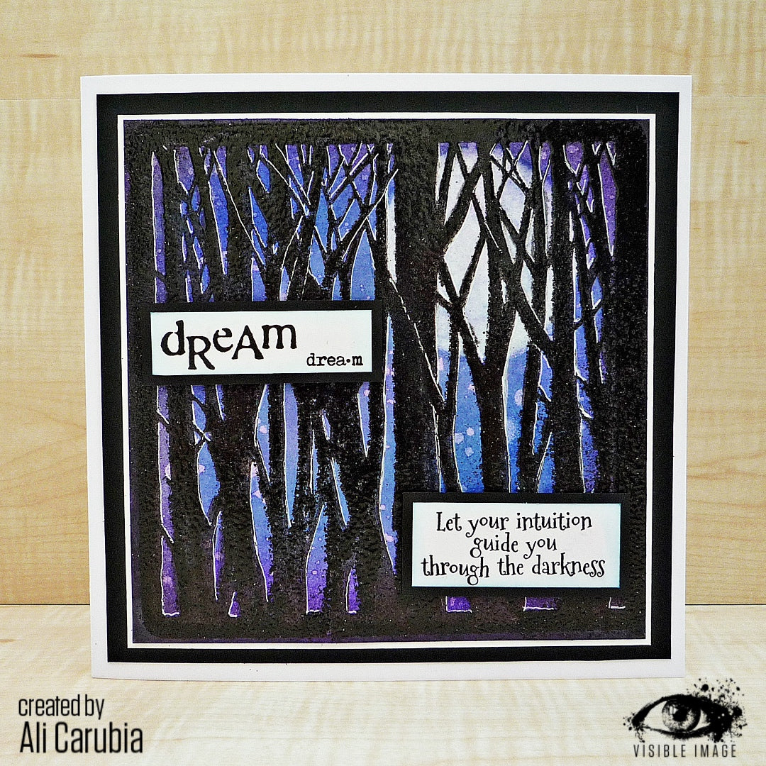 Visible Image Le pochoir forêt – 15 x 15 cm