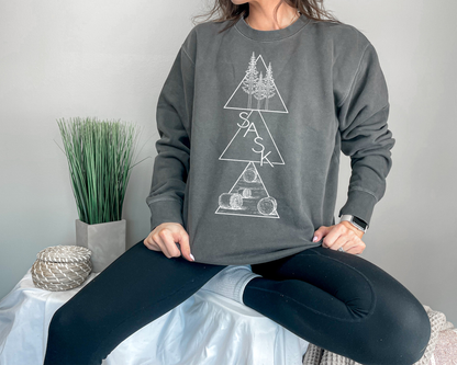 Sweat-shirt unisexe premium Géométrique Saskatchewan | Vêtements Saskatchewan