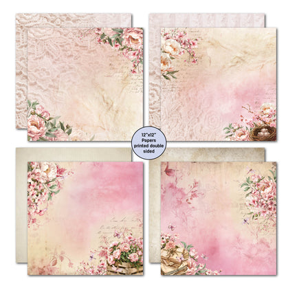 3Quarter Designs Papier et Découpes 12x12 Pivoines Épanouies