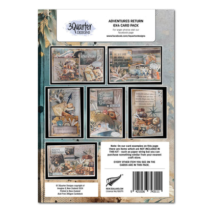 Pack de cartes 3Quarter Designs Adventures Return 6x4