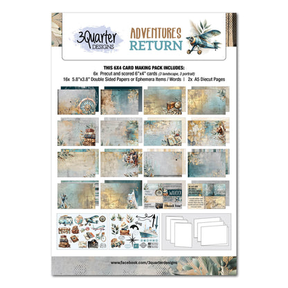 Pack de cartes 3Quarter Designs Adventures Return 6x4