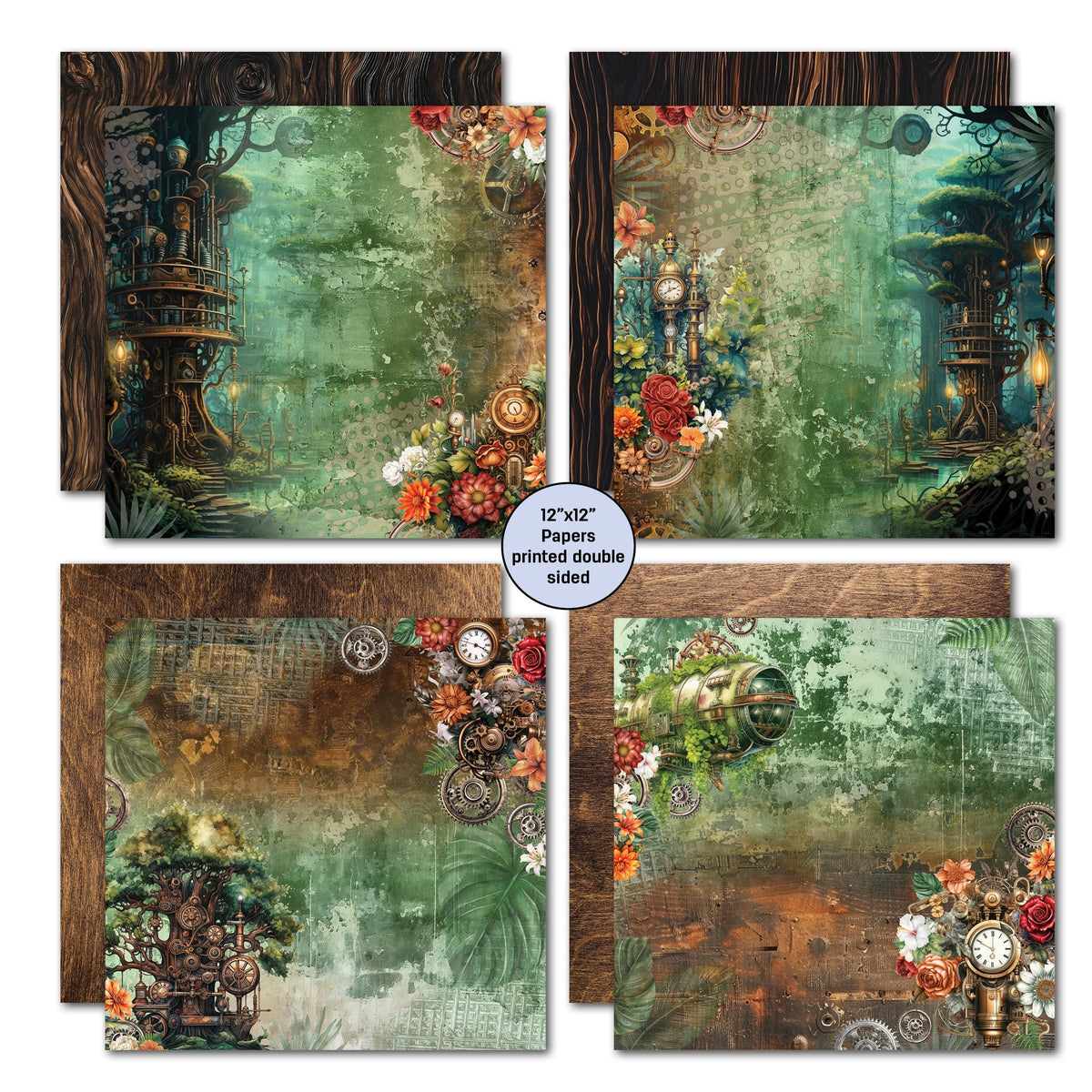 3Quarter Designs Punk'ed Forest Papier Design & Dies 30x30cm Set