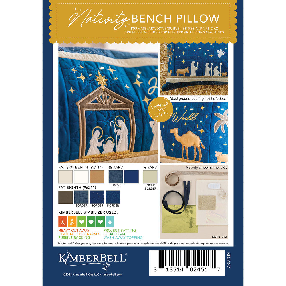 Kimberbell’s Nativity Bench Pillow