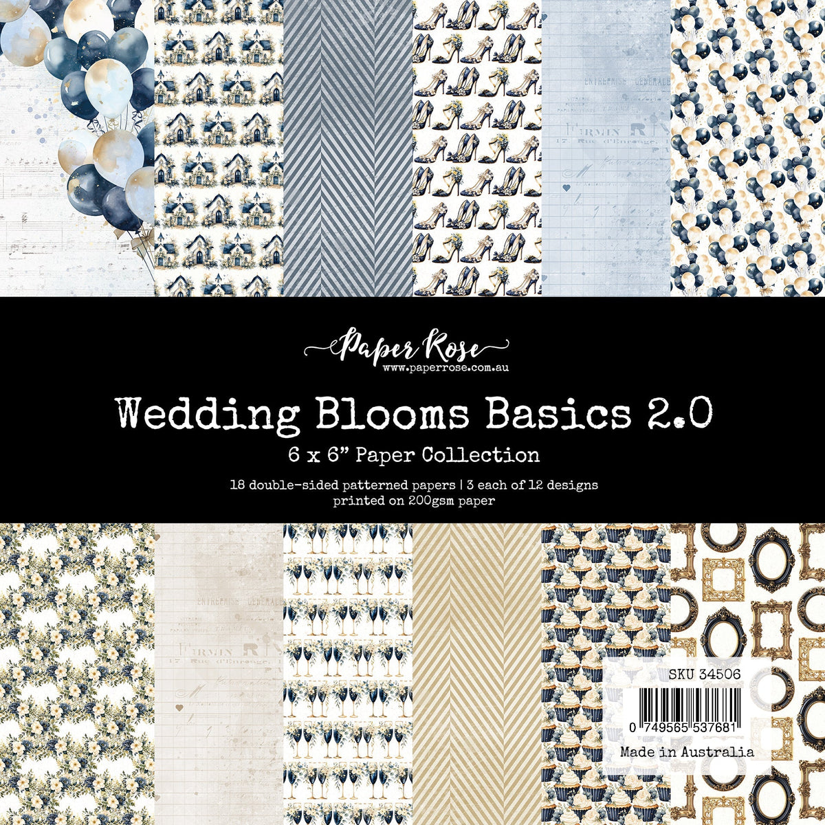 Collection de papiers 15x15 cm Les Essentiels floraux de mariage 2.0 34506