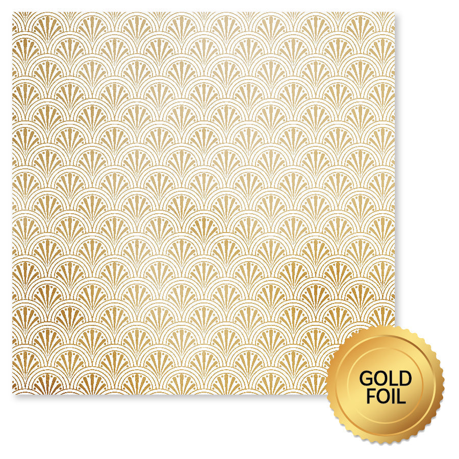 Papier imprimé Feuilles d'or "Wedding Joy" 30,5 x 30,5 cm (lot de 6) 34521