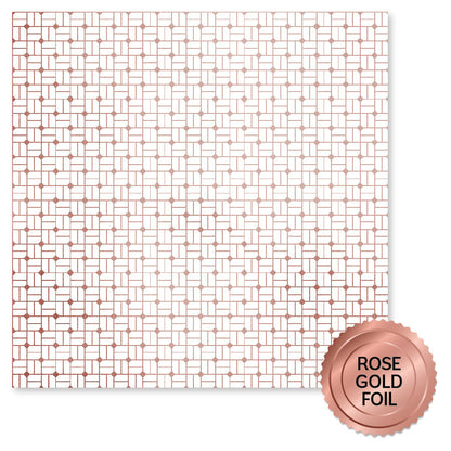 Collection de papiers Feuille d'Or Rose Mariage Joie 30x30 cm 34557