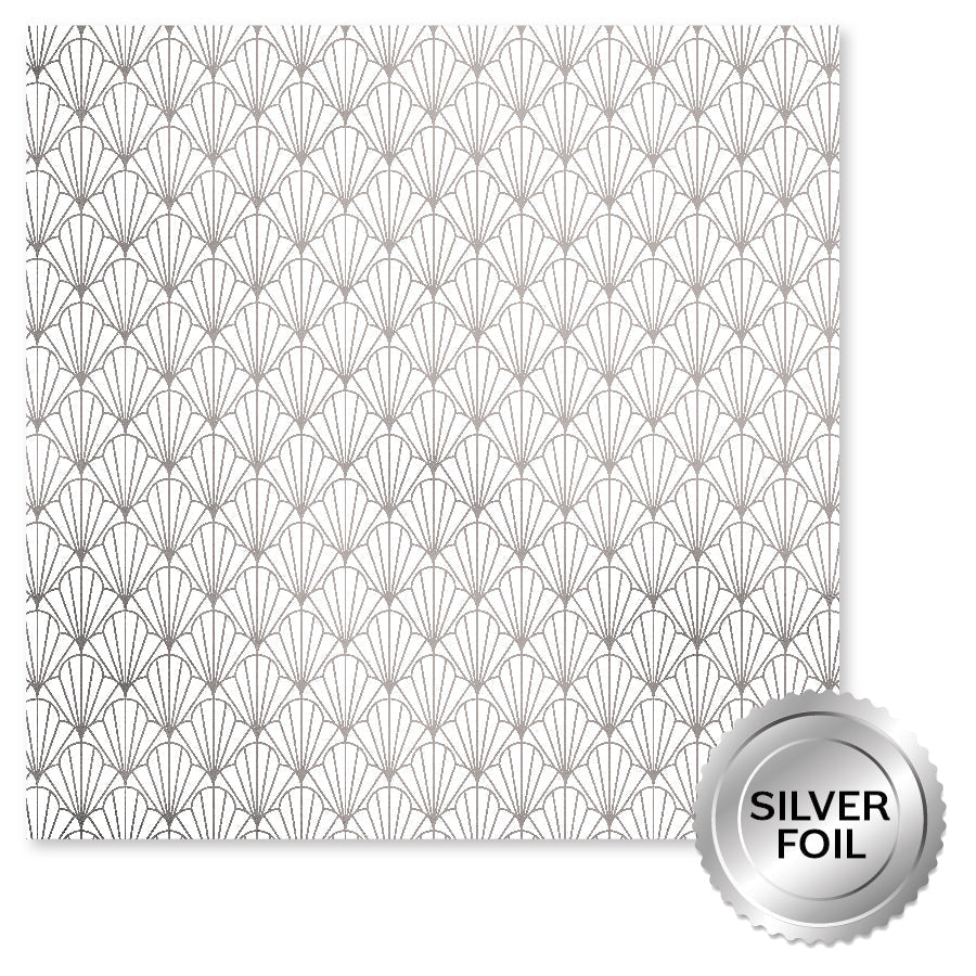 Papier 12" x 12" Wedding Joy Foil Argent (Paquet de 6) 34551