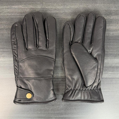 Men’s Sheep Leather Winter Gloves with Thick Fleece