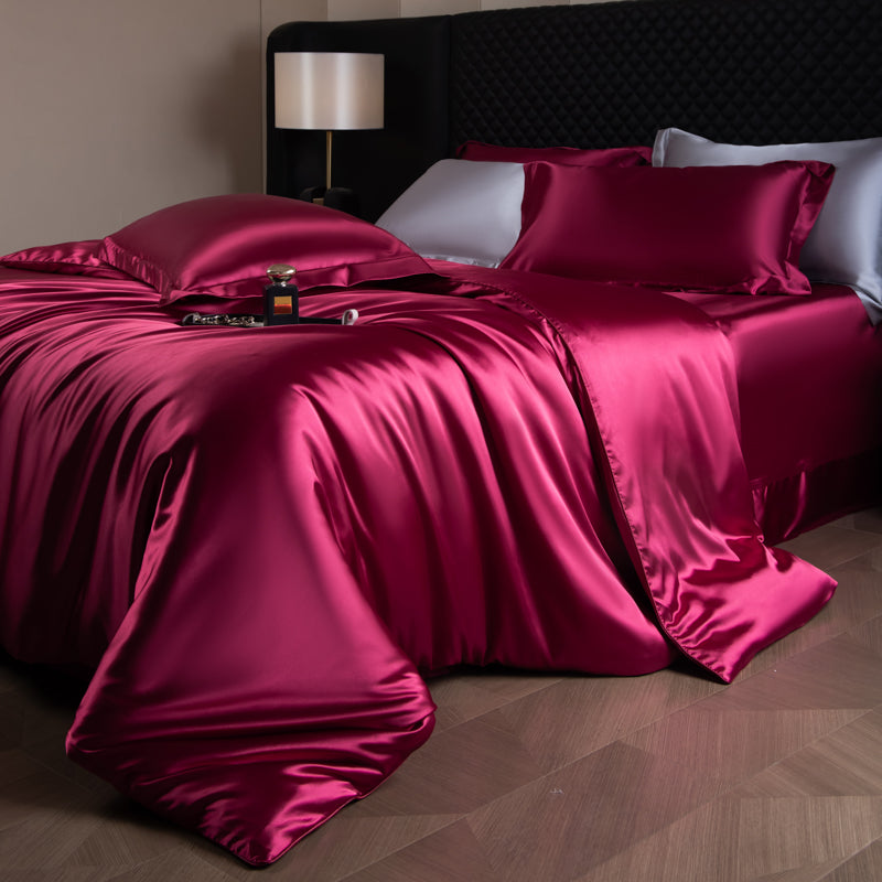 Parure de lit élégante Lustre Luxe – Rouge bordeaux