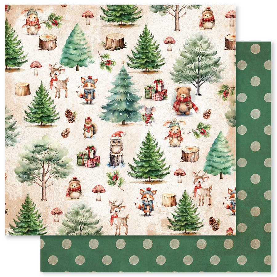Collection de papiers Noël boisé 15x15 cm 33063