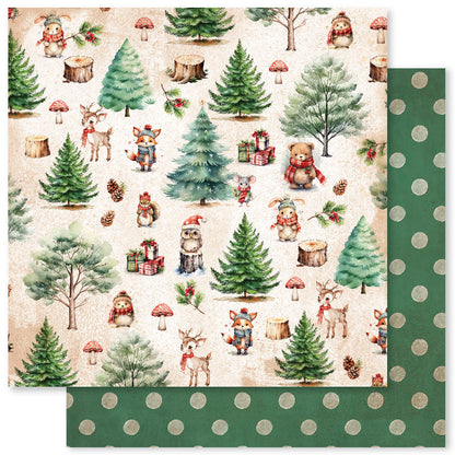 Collection de papiers Noël boisé 15x15 cm 33063