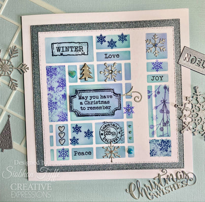 Tampon Woodware Clear Singles Étiquettes de Noël Scrapbooking 3 po x 4 po