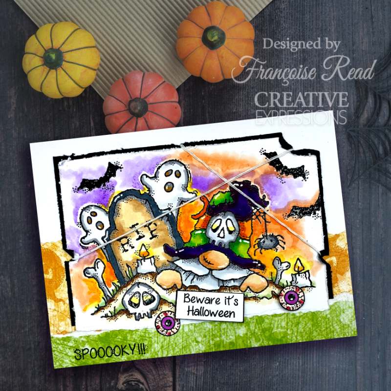 Woodware Clear Singles Spooky Night Set de tampons 4 po x 6 po