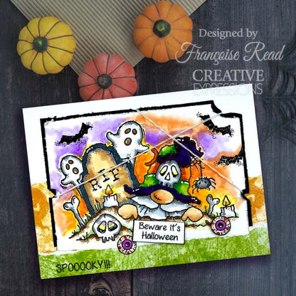 Woodware Clear Singles Spooky Night Set de tampons 4 po x 6 po