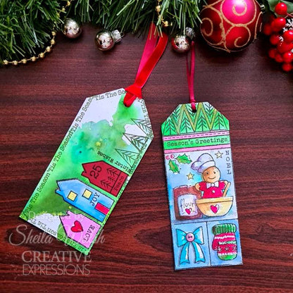 Woodware Clear Singles Christmas Patches 4 in x 6 in Stamp Set