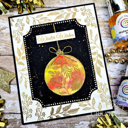 Set de tampons Woodware Clear Singles Paintable Baubles Leafy Fillers 4 x 6 po