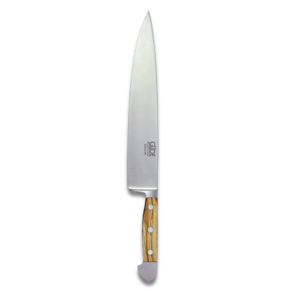 ALPHA OLIVE| Couteau de chef - 25 cm | Acier forgé avec manche en bois d'olivier