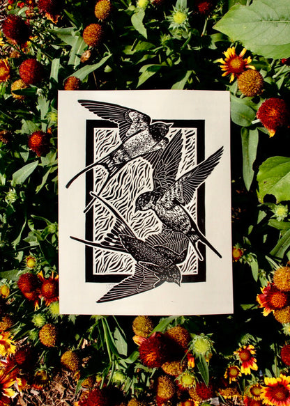 'Three Swallows' hand print